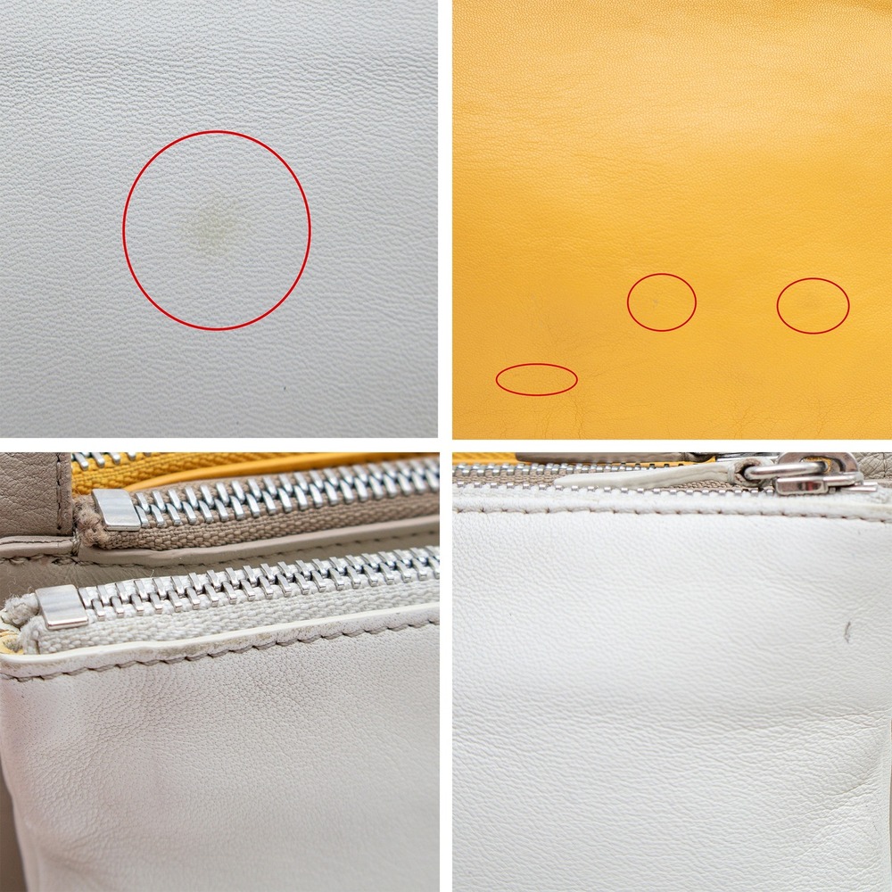 CELINE Trio Crossbody Bag Tri-Color Yellow White Taupe Leather Phoebe Philo - Picture 5 of 7